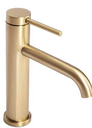 Змішувач для умивальника rea clif gold brushed низький (rea-b5323)