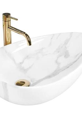 Умивальник rea greta 40x65,5 bianco shiny (rea-u6501)