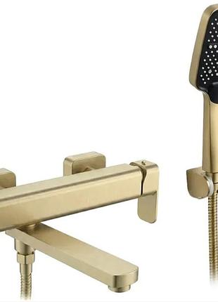 Смеситель для ванны rea arlo brushed gold (rea-b0979)