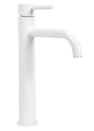 Смеситель для умывальника rea lungo высокий white (rea-b4400)