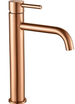 Смеситель для умывальника rea lungo brushed copper, высокий (rea-b1114)