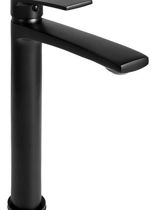 Смеситель для умывальника rea luppo black mat, высокий (rea-b9637)