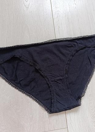 Черные трусики базовые трусы коттоновые h&amp;m m м 10 38 46