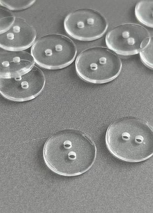10 шт - ґудзики сорочкові ø-15 мм (24l) плоскі - прозорий