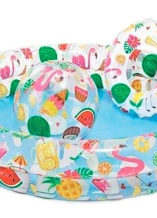 Бассейн надувной "фрукти small pools" 122 x 25 см 155 л