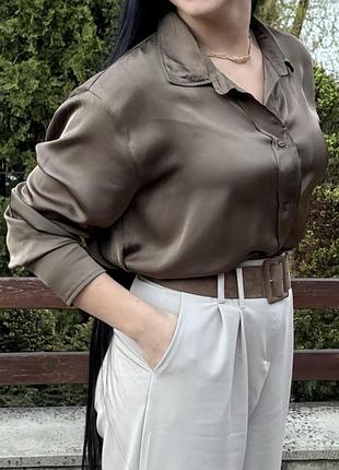 Атласна сорочка, атласна блузка, сатинова сорочка. h&m