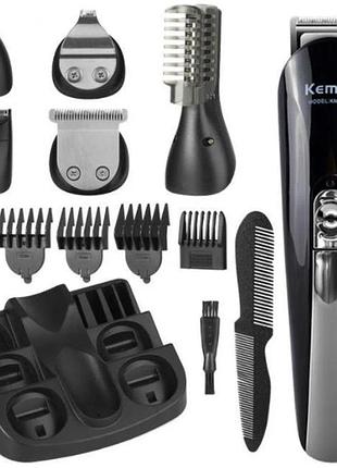 Триммер kemei km-600 многофункциональный 11в1 черный