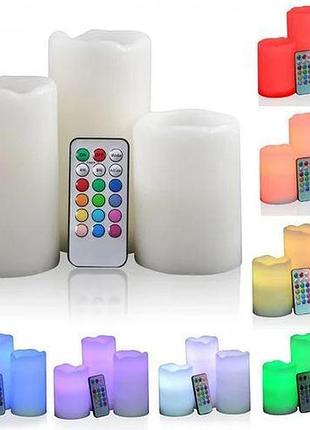 Світлодіодні свічки led candles 3 в 1 на 12 кольорів + пульт дк
