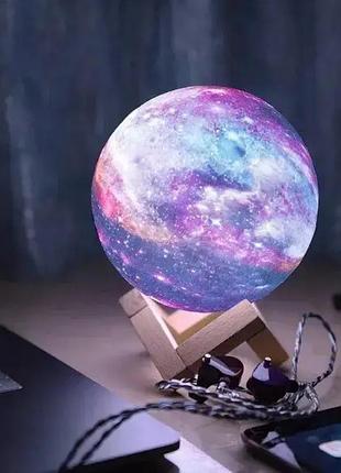 Настільний rgb світильник-нічник місяць 3d moon night 15 см