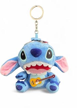Яскрава м'яка іграшка stitch з гітарою 12 см