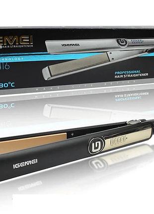 Выпрямитель для волос gemei+керамическое/турмалиновое покрытие gemei gm-416