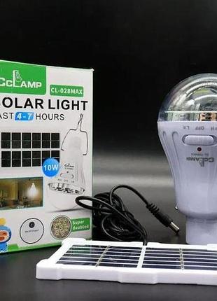 Солнечная лампочка с аккумуляторной батареей cl-028max / аварийная led лампа