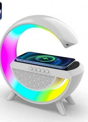 Ночник с беспроводной зарядкой и bluetooth колонкой bt 2301 большая