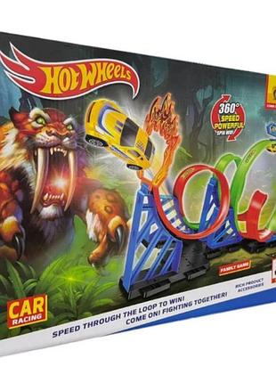 Перегонова траса hot wheels — looping track з трьома кільцями та стартом
