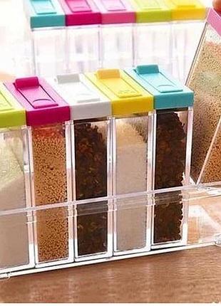 Кухонная подставка с шестью емкостями для специй seasoning six piece set