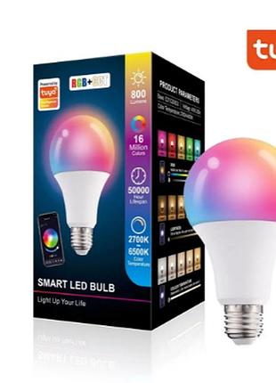 Светодиодная лампочка e27 rgb smart wi-fi app tuya