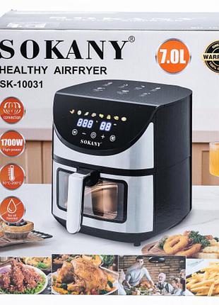 Аэрогриль-фритюрница электрическая sokany sk-10031 черный аэрогриль мультипечь 7 л 1800 вт