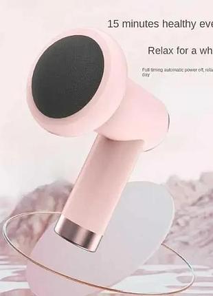 Массажер ручной replicates shiatsu massager yx-720 для тела аккумуляторный с насадками антицеллюлитный розовый