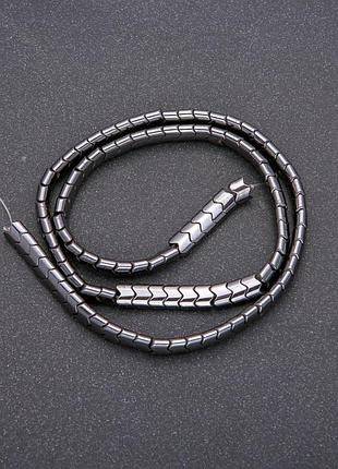 Бусины из гематита нить зигзаг d-6х4х3 (+-) мм l-40см