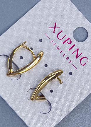 Серьги xuping 19х2,5мм+- позолота 18к