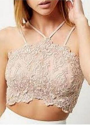 Топ river island с кружевом. стан идеален.