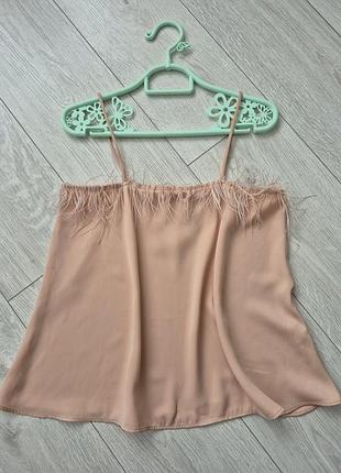 Маєчка жіноча з пір'ям, zara