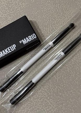 Оригінальний двосторонній пензлик e6 makeup by mario для нанесення тіней для повік dual- ended eyeshadow brush