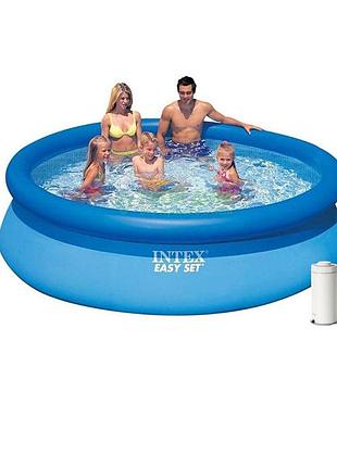 Надувной бассейн intex 28122-3, 305 х 76 см (чаша, фильтр 2 006 л/ч, подстилка, тент, насос)