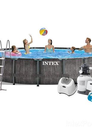 Каркасний басейн intex 26744-11,549 x 122 см (7 г/год, 7 900 л/год, драбина, тент, підстилка, набір для догляду)