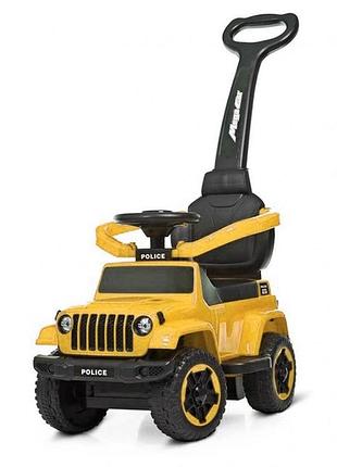 Каталка-толокар spoko sp-219 2в1 з батьківською ручкою жовтий