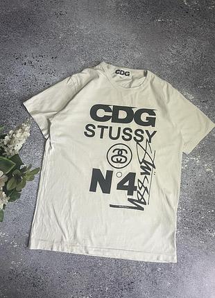 Рідкісна футболка чоловіча колаборації cdg x stussy (оригінал)
