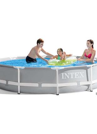 Каркасный бассейн intex 26702-3, 305 x 76 см (каркас, чаша, фильтр 1 250 л/ч, тент, подстилка)