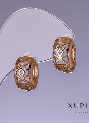 Скидка! сережки xuping 15х8мм "позолота 18к"