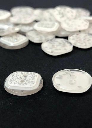 10 шт - ґудзики сорочкові ø-13 мм - біла зі сріблом