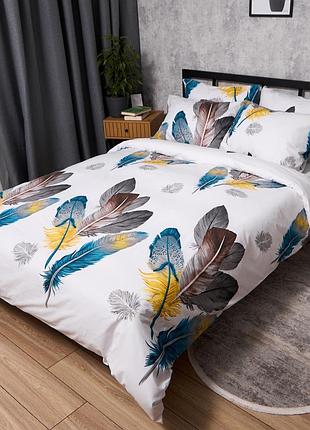 Комплект постельного белья moon&star бязь gold люкс airy feathers двоспальний 175х210 наволочки 2х50х70