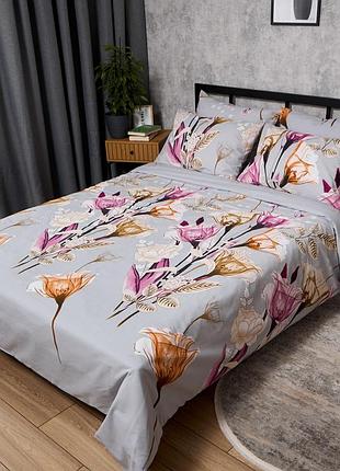 Комплект постельного белья moon&star бязь gold люкс art bloom семейный 160х220х2 наволочки 2х50х70