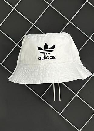 Біла панама adidas чоловіча бавовняна універсальна, літня панамка адідас біла унісекс легка