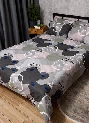 Комплект постельного белья moon&star бязь gold люкс bear hug king size 220x240 наволочки 4х70х70