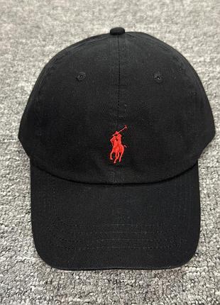 Кепка polo ralph lauren унисекс бейсболка поло ральф лаурен универсальная one-size много цветов черный с красным