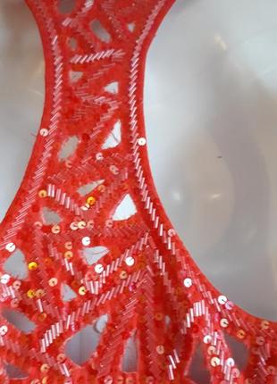 Брендовое красное короткое летящее  платье алое с открытой спинкой / полная распродажа4 фото