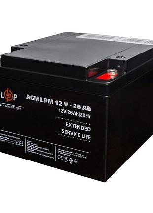 Logicpower аккумулятор agm lpm 12v - 26 ah под болт м5