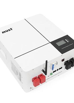 Must акумуляторна батарея must lifepo4 lp16-24300 25.6v 300ah, 7,68kwh, bms100a@8s, can2.0/rs232/rs485, 6000 cycles,