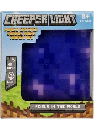 Светильник minecraft - аметист сенсорный led ночник с 3 уровнями яркости (7.5×7.5×7.5 см)