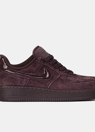 Мужские кроссовки nike air force 1 low burgundy crush найк форс бордового цвета