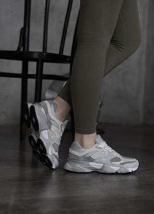 Женские кроссовки new balance 9060 grey 1950 беланс серого цвета