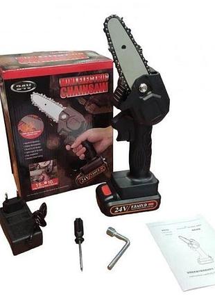 Аккумуляторная цепная пила с батареей 24v для обрезки деревьев mini electric chainsaw