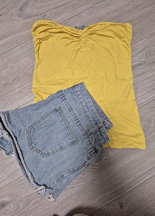 Жіноча майка dorothy perkins топ бандо без бретелей  m жовтий