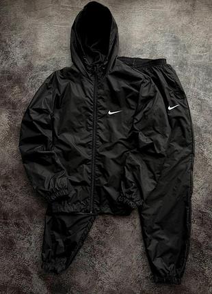 Спортивный костюм мужской демисезонный из плащевки nike серый, черный