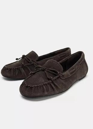 Лофери zara замша