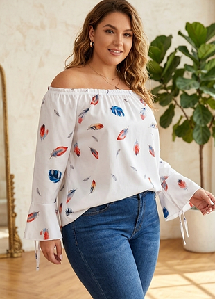Блуза з відкритими плечима 4xl
